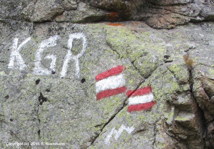 An der Aifner Alm ein Hinweis zum Kaunergrat