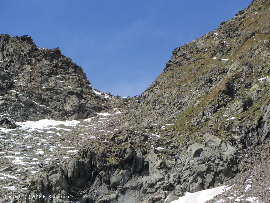 Blick zurck zur Mrchenscharte beim Abstieg