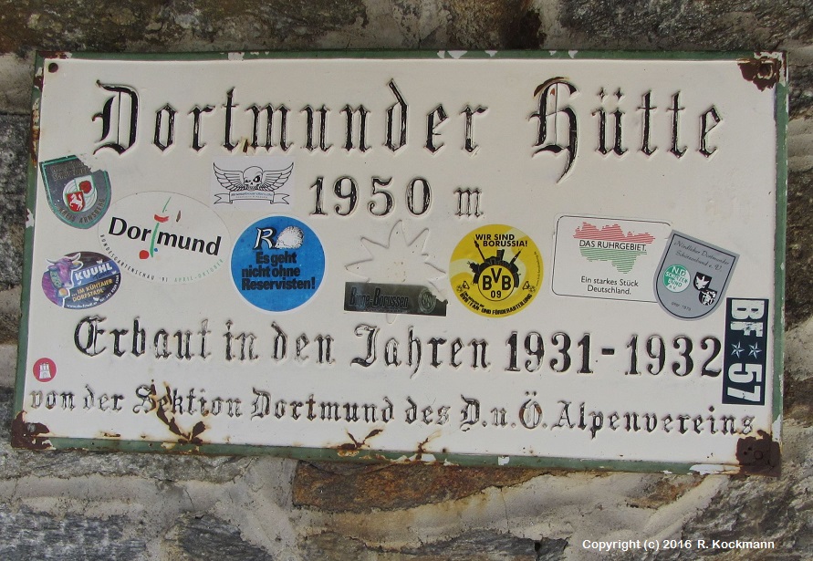 Das Httenschild der Dortmunder Htte