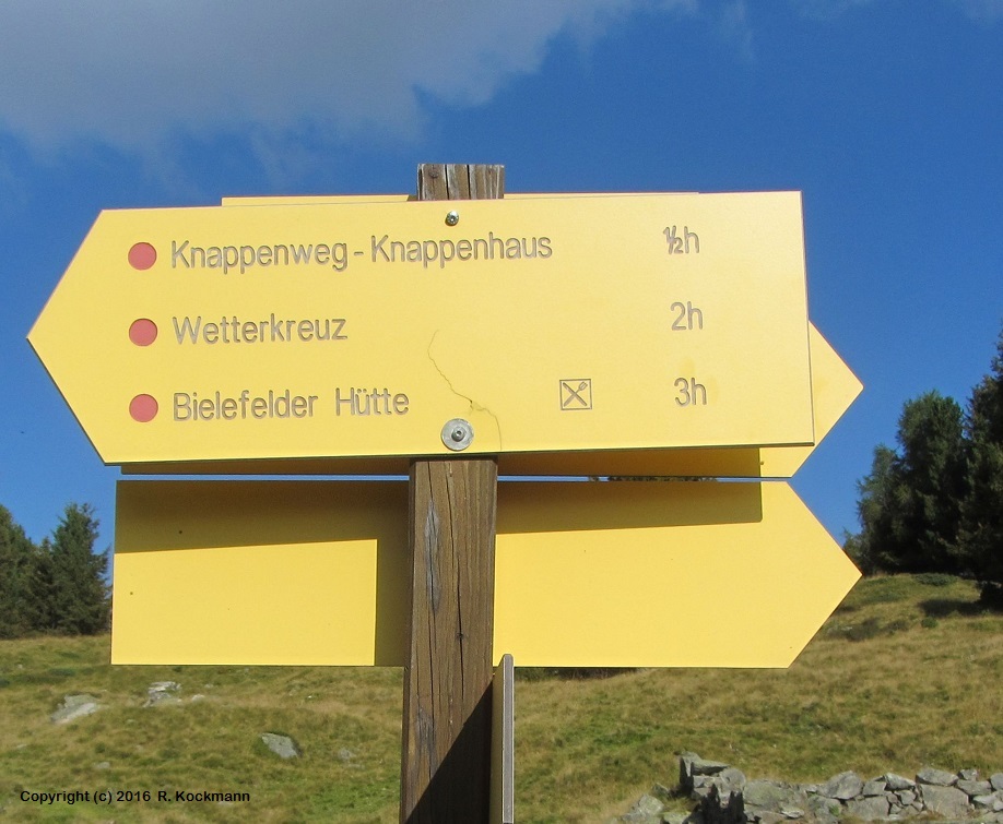 Auf dem Knappenweg geht es ber das Wetterkreuz zur Bielefelder Htte