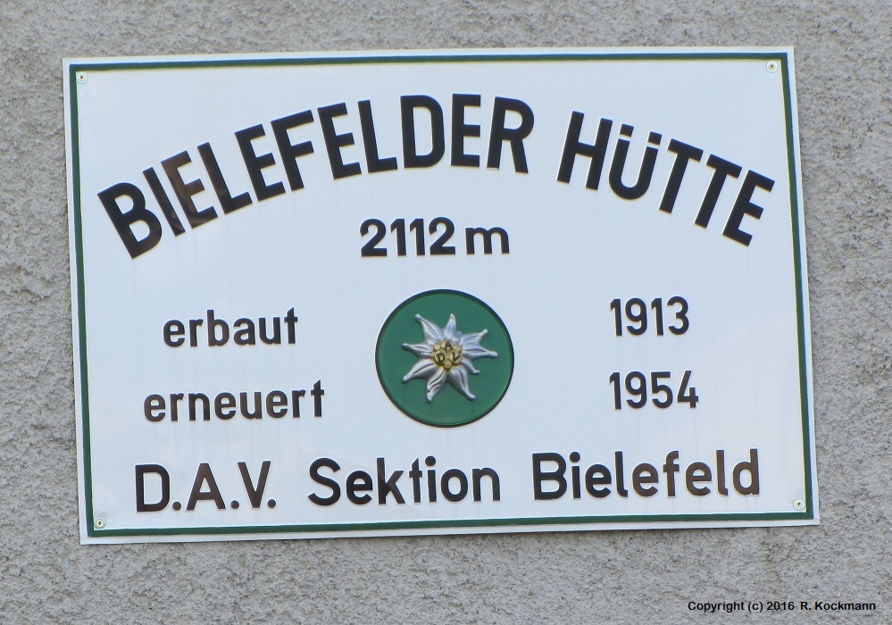 Das Httenschild der BI-Htte