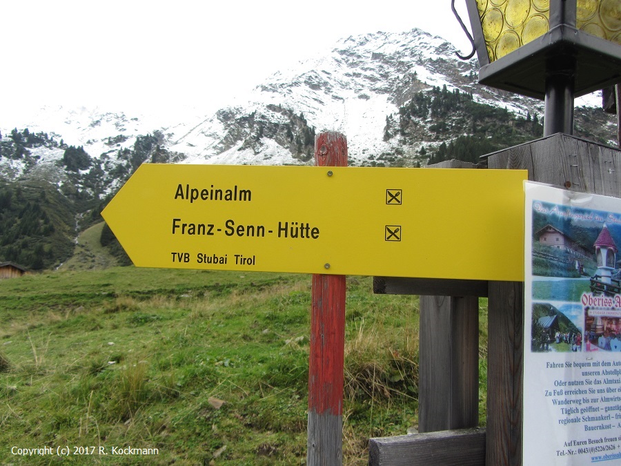 Wegweiser zur Franz-Senn-Htte