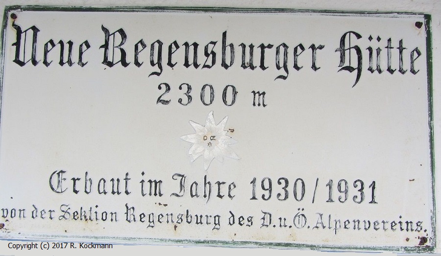 Das Httenschild der "Regensburger"