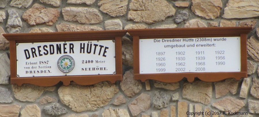 Das Httenschild und die Bau-Geschichte der Htte