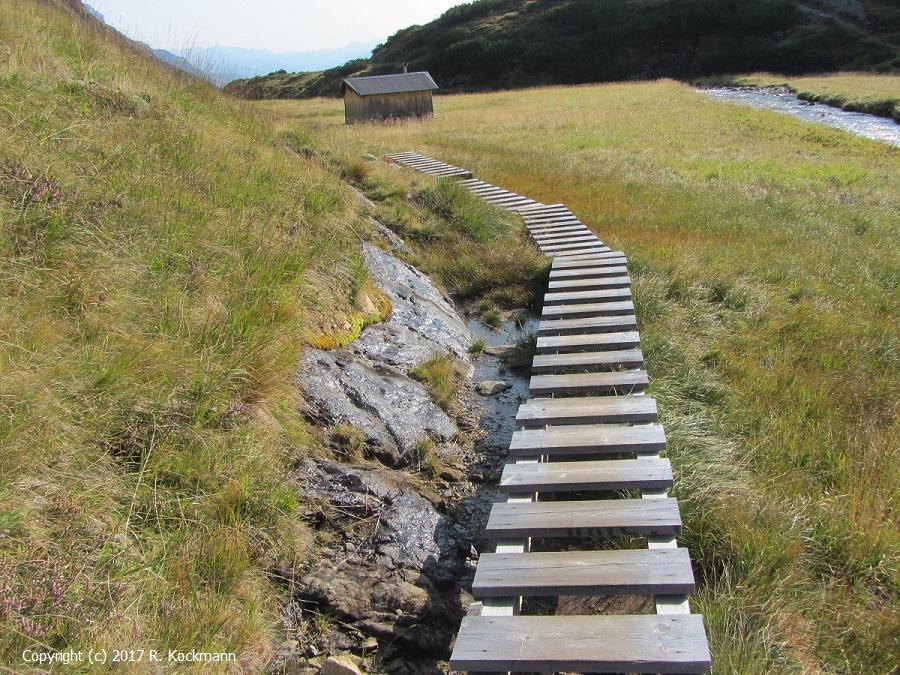 Bretterstege, um die nassen Wiesen zu durchwandern