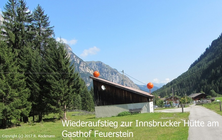 Am Gasthof Feuerstein geht es wieder den Berg hinauf