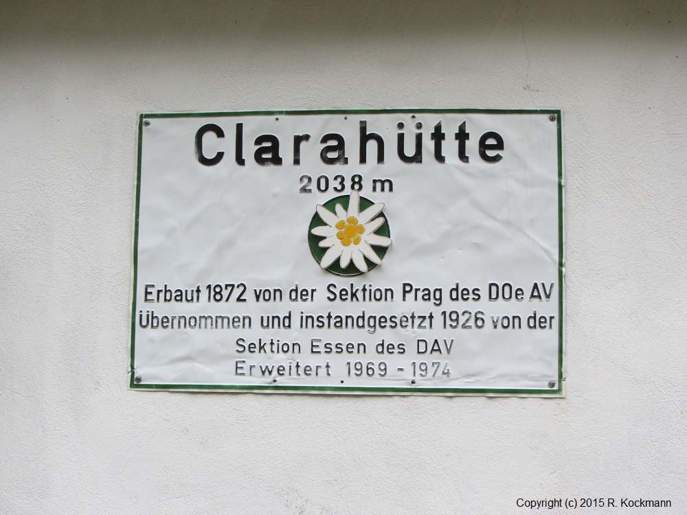 Das Httenschild der Clarahtte